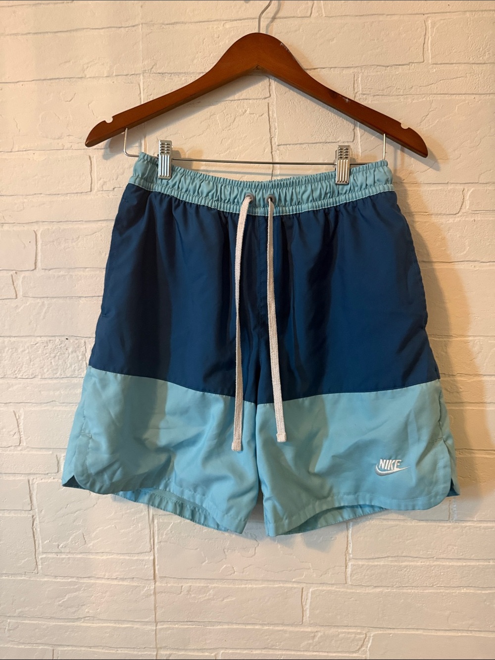 Nike Two-Tone Navy and Light Blue Swim Shorts